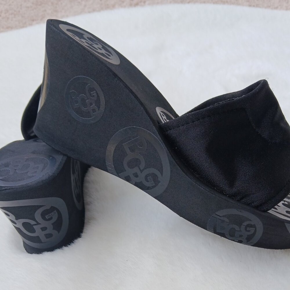 BCBG Black Wedge Slip-Ons